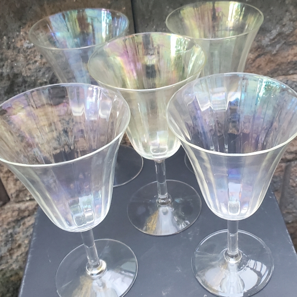 Vintage iridescent stemware
